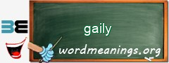 WordMeaning blackboard for gaily